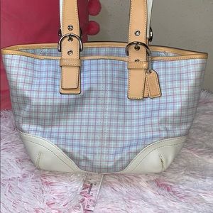 Medium Checkered Vintage Coach Handbag